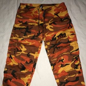 Post Malone orange camo utility pants